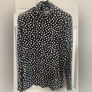 J. Crew Black and White Polka Dot Top